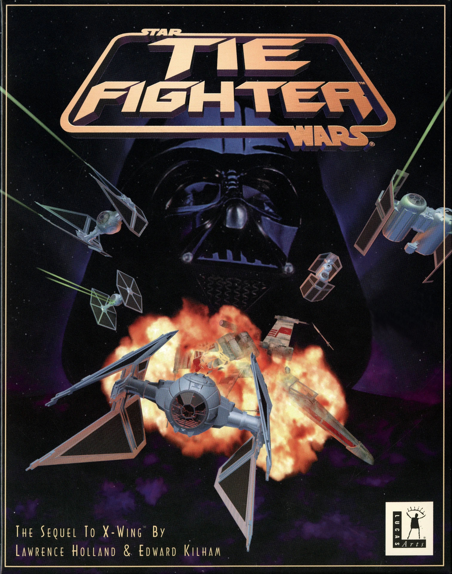 Capa do jogo Star Wars: Tie Figther, lançado pela Lucas Arts em 1994.